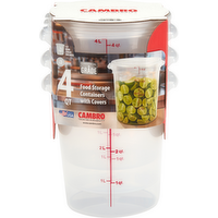 Cambro Round Food Container with lid 4 qt - 3 Each